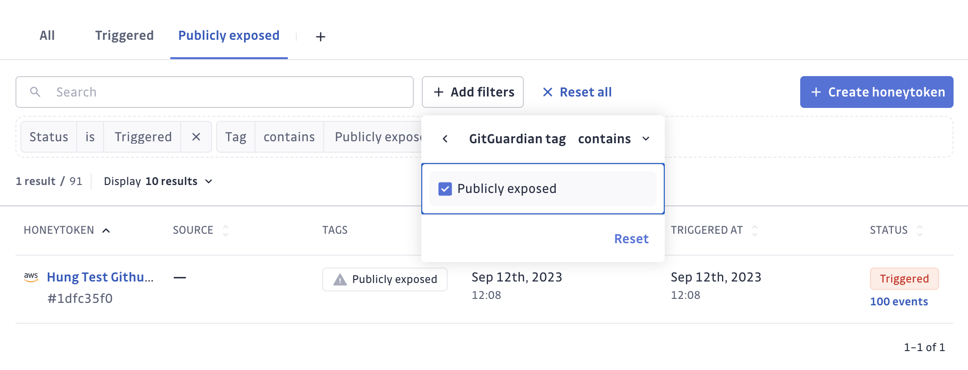Publicly exposed filter