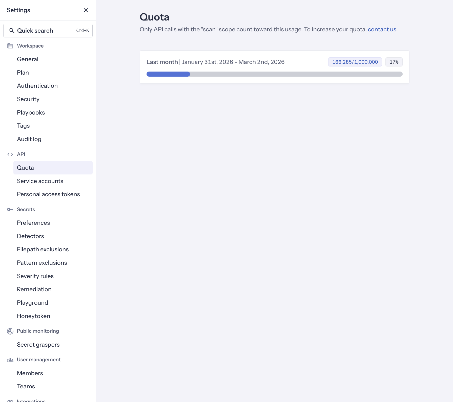 API usage