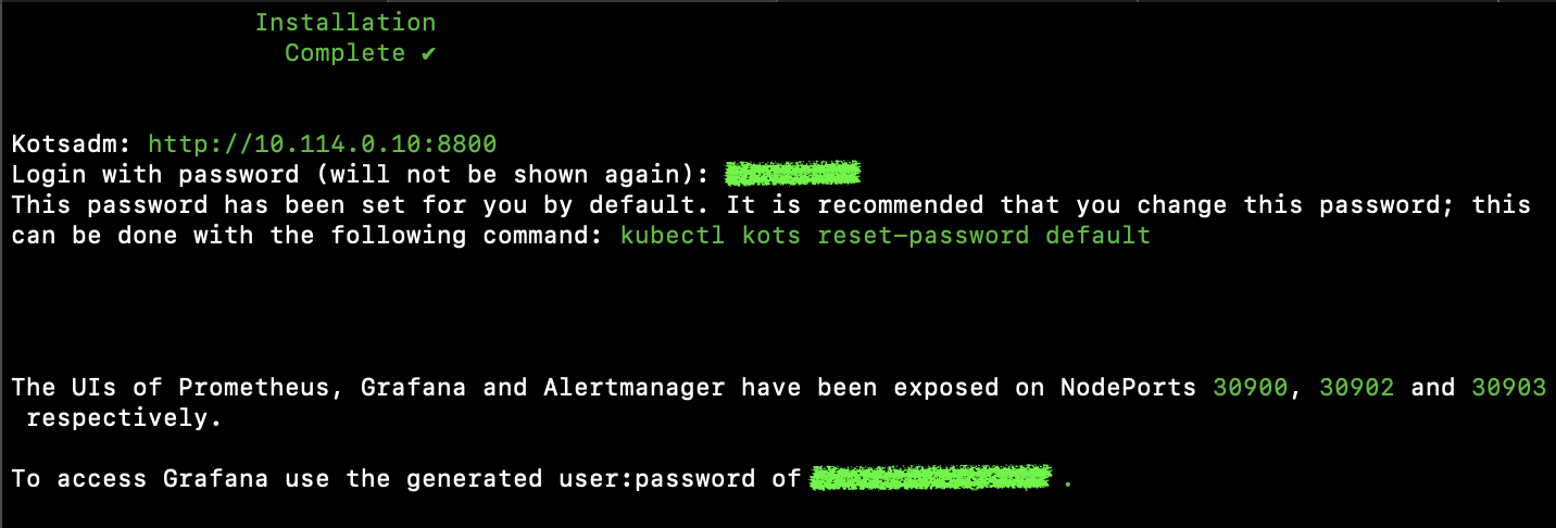 Installation's end screenshot