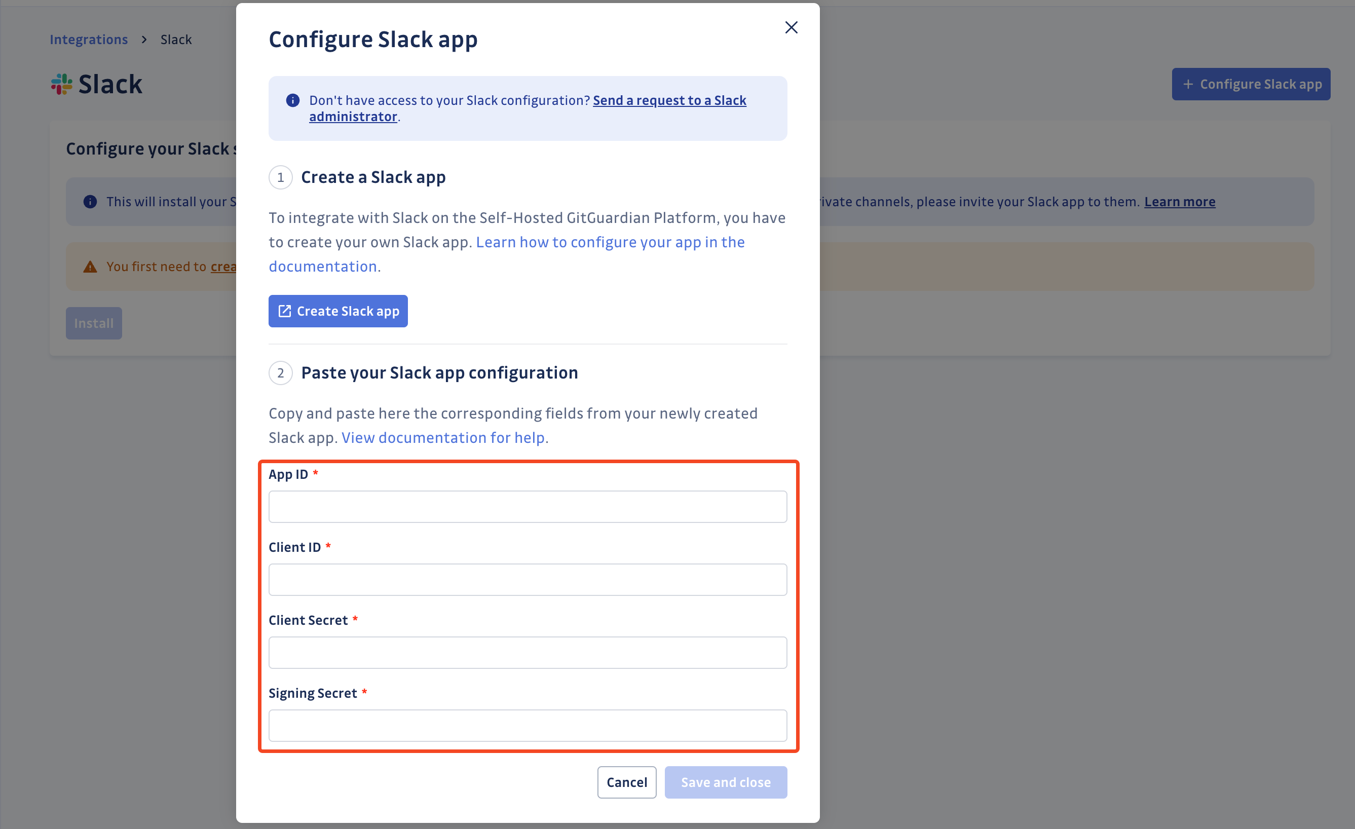 App credentials