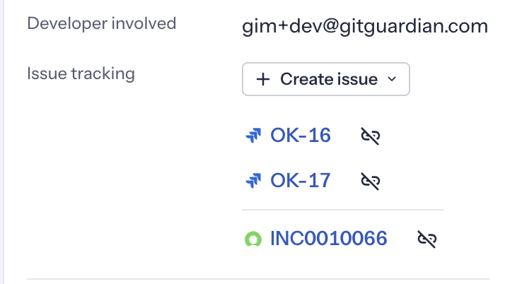 Issue tracking links