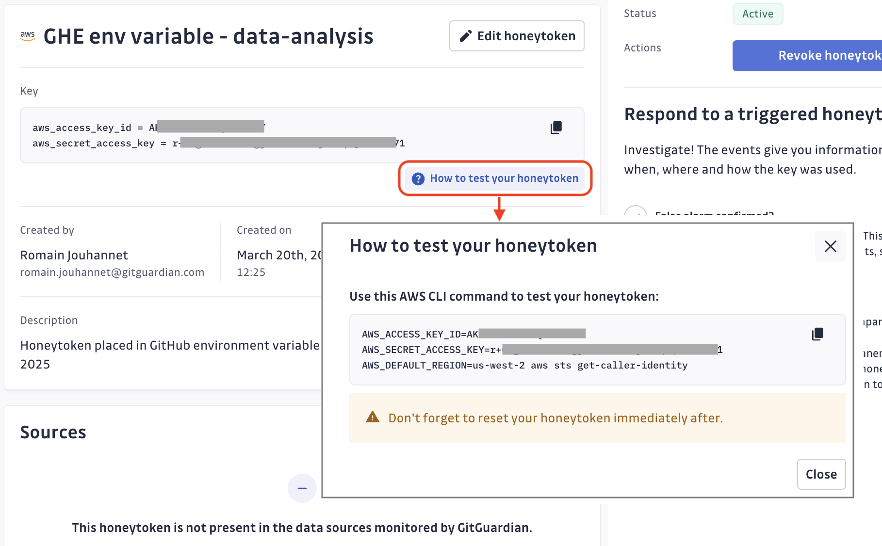 Test honeytoken